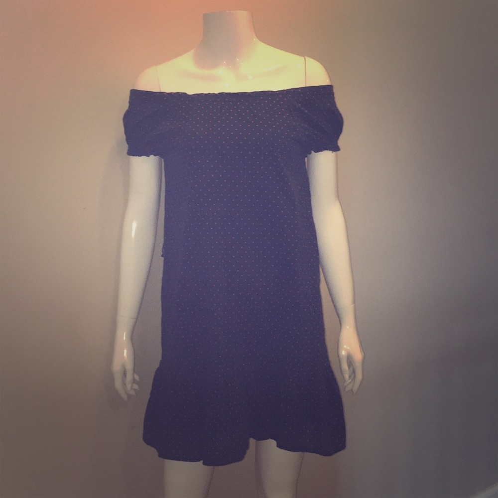 Girl’s Off the Shoulder Navy Blue Dress